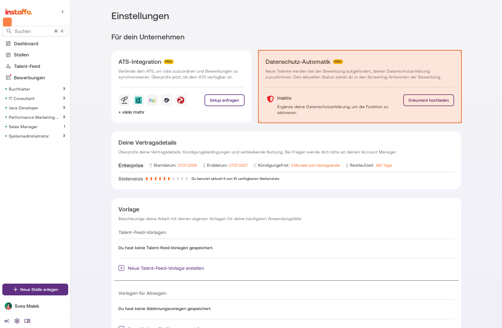 Datenschutz-Automatik in den Einstellungen aktivieren