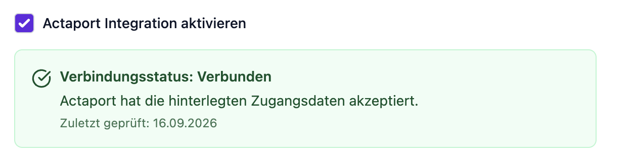 Actaport Verbindung erfolgreich.png