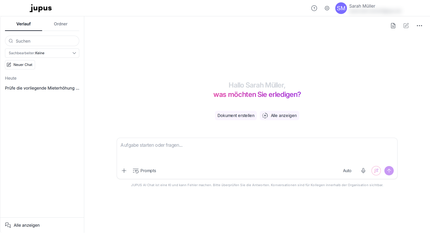 Klicken Sie hier, um einen neuen Chat zu öffnen.