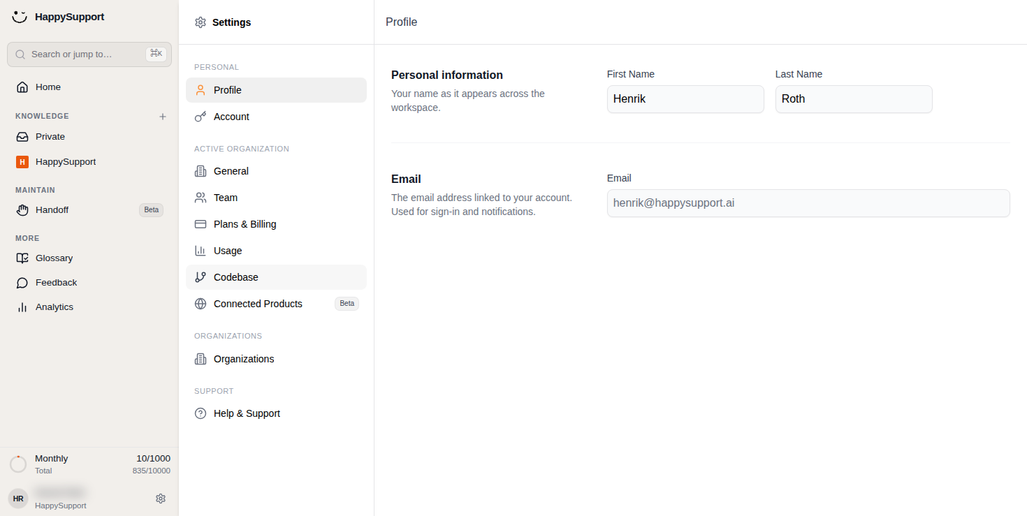 Open Codebase to manage your organization's repository settings.
