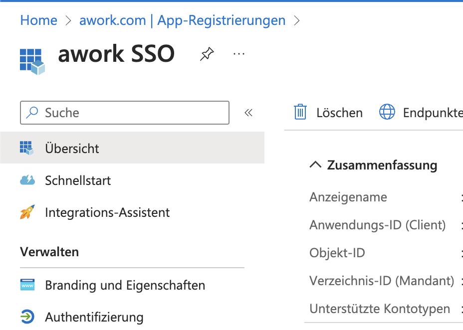 Single Sign-On (SSO einrichten