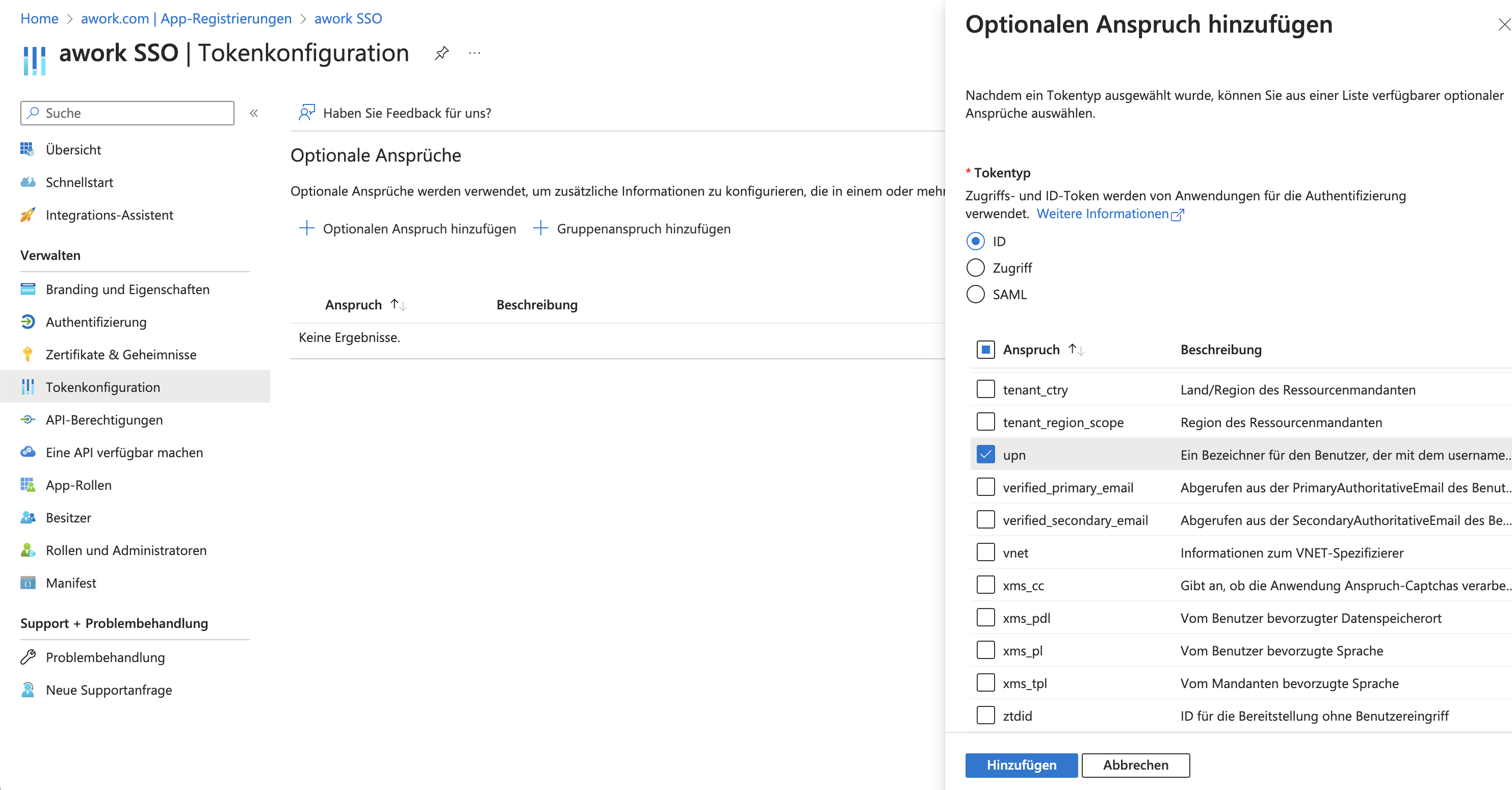 Single Sign-On (SSO einrichten