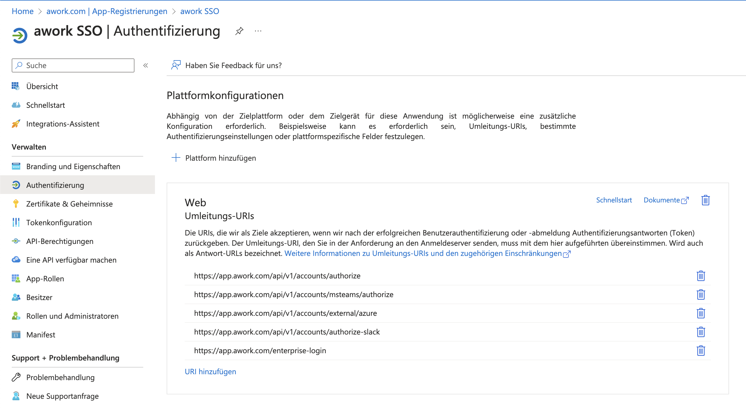 Single Sign-On (SSO einrichten