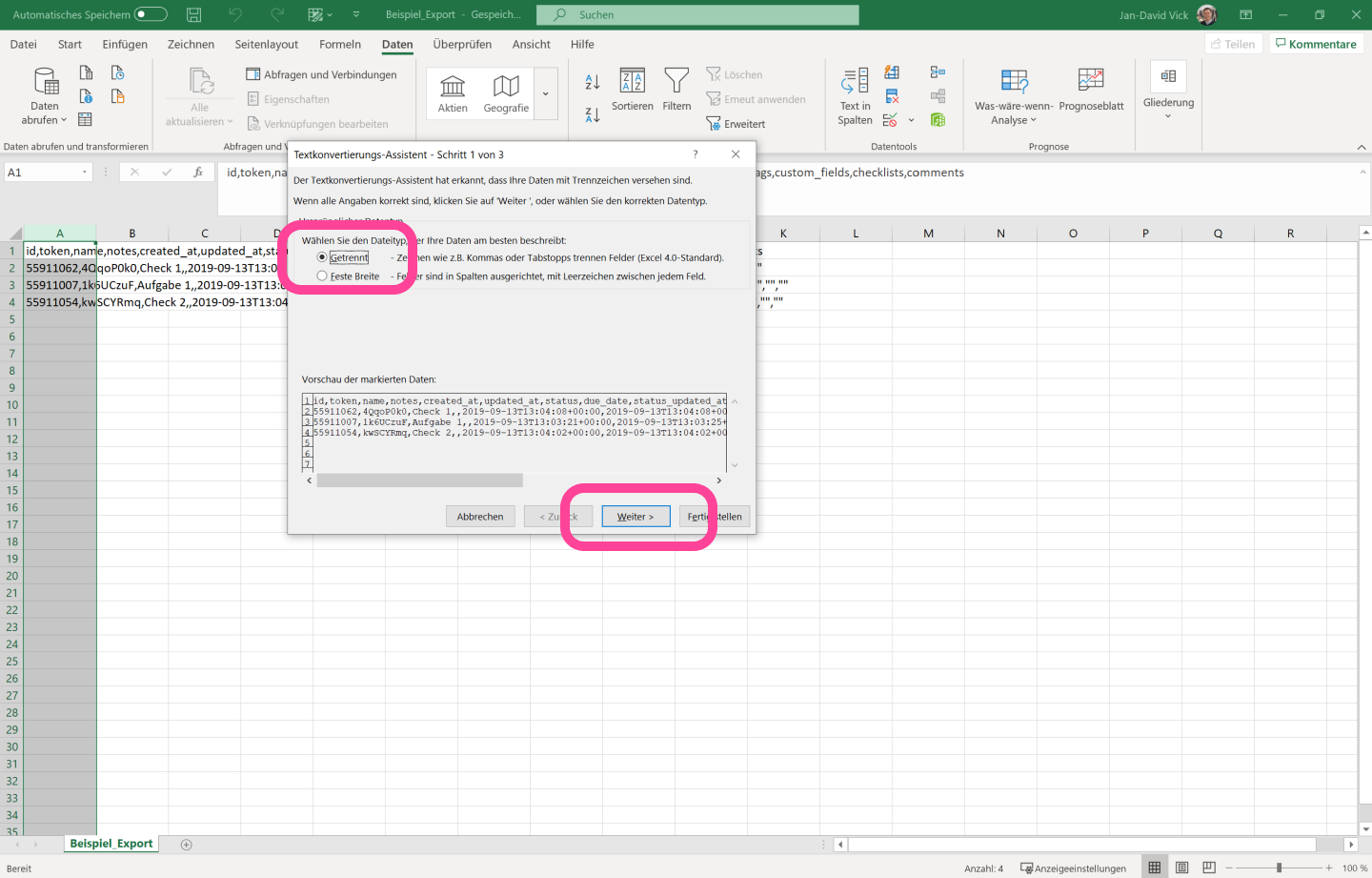 Importing Data from Trello