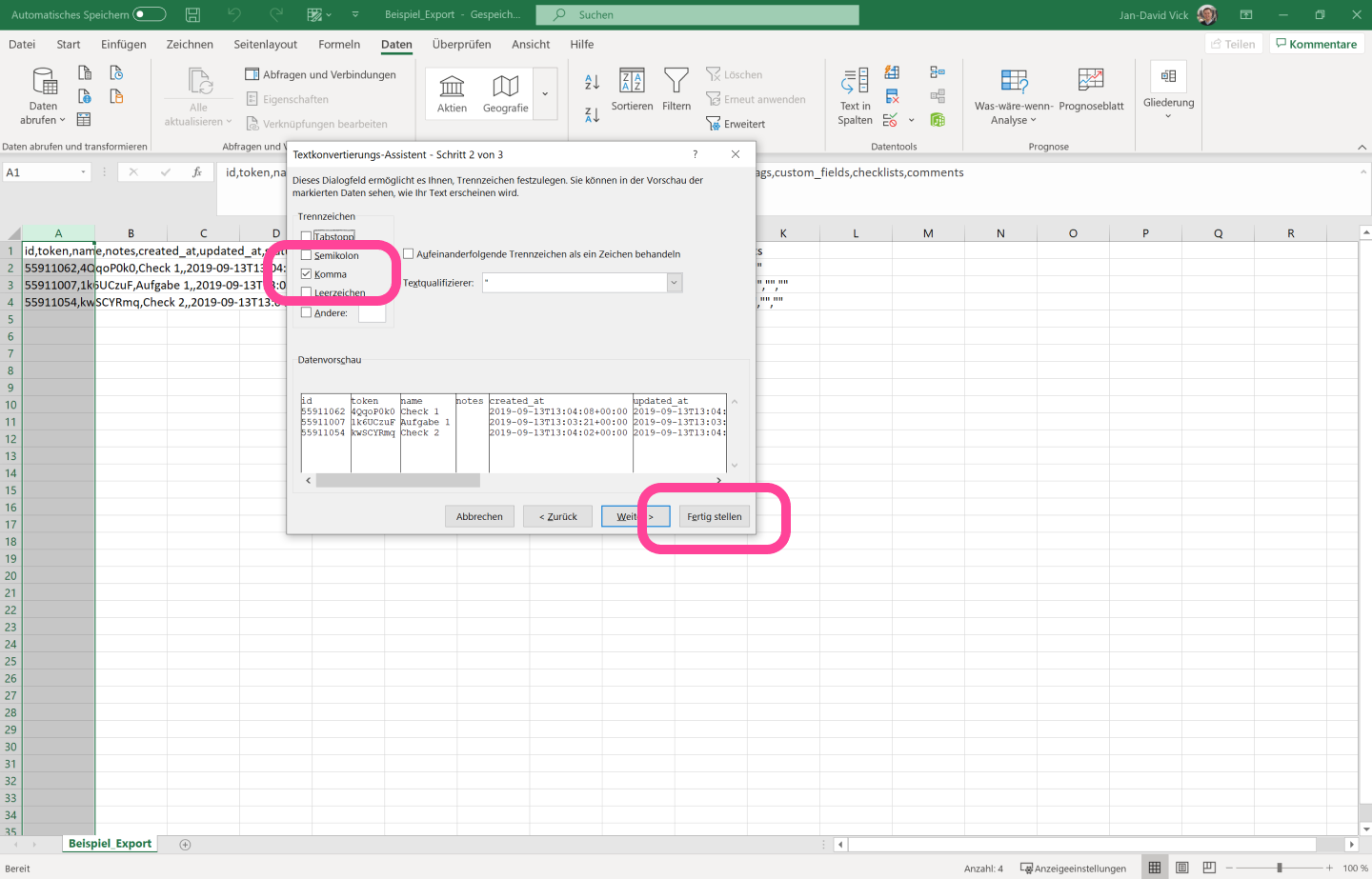 Importing Data from Trello