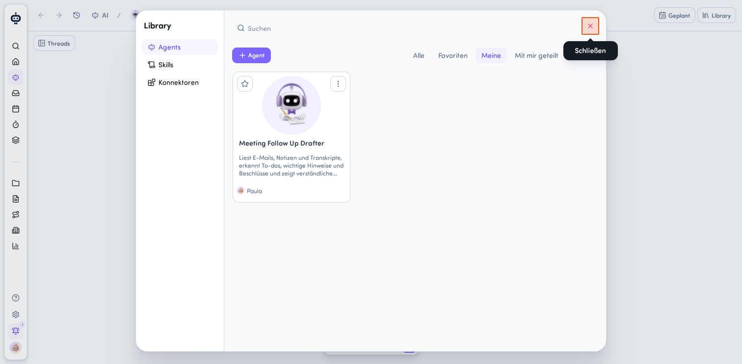Close "Library" to use the chat again.